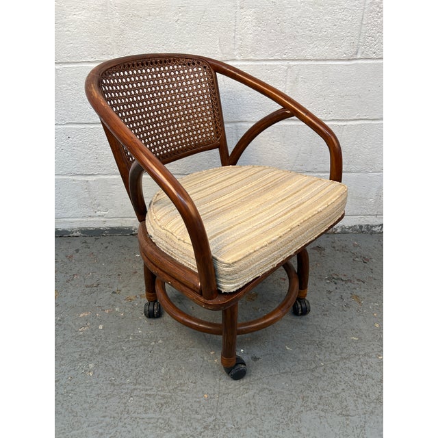 Mid 20th Century Mid 20th Century Set of Four Wicker and Rattan Dining Chairs by Clark Casual Furniture Inc For Sale - Image 5 of 12