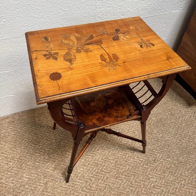 Wood Victorian Aesthetic Marquetry Side Table, 1880 For Sale - Image 7 of 18