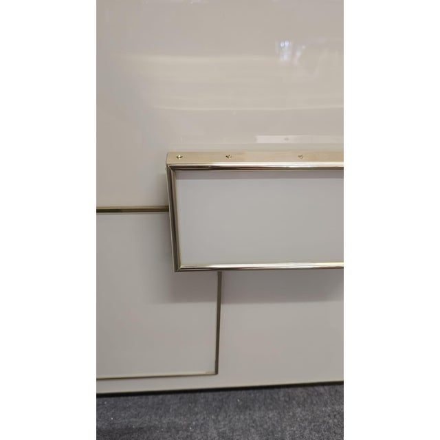 Wood Italian Ivory Murano Glass and Brass Nightstand from Justfurnituress SRL For Sale - Image 7 of 13