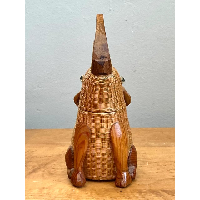 Vintage Shanghai Weave Rattan Elephant For Sale - Image 9 of 12