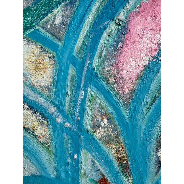Mid-Century Modern Vintage Abstract Expressionist O/C Painting Heavy Impasto For Sale - Image 3 of 12