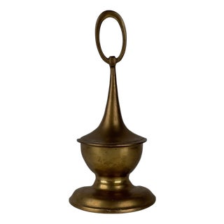Sculptural Brass Doorstop with Ring Handle by Luigi Caccia Dominioni, 1950s For Sale