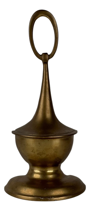 Sculptural Brass Doorstop with Ring Handle by Luigi Caccia Dominioni, 1950s