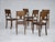 1930s, set of 6 chairs in original good condition: no smells and no stains. Leather and oak wood. Original cool leather...