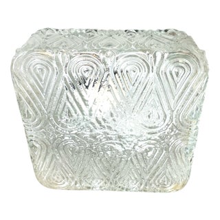 Portuguese Square Clear Glass Ceiling Light, 1990s For Sale