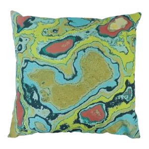 Marbled Graffiti Printed Pillow