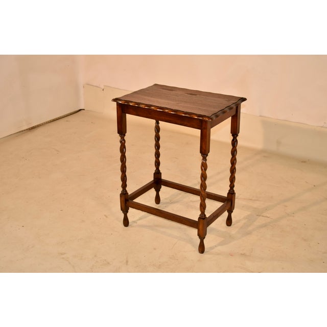 English Period Edwardian English Oak Side Table, Circa 1900 For Sale - Image 3 of 6