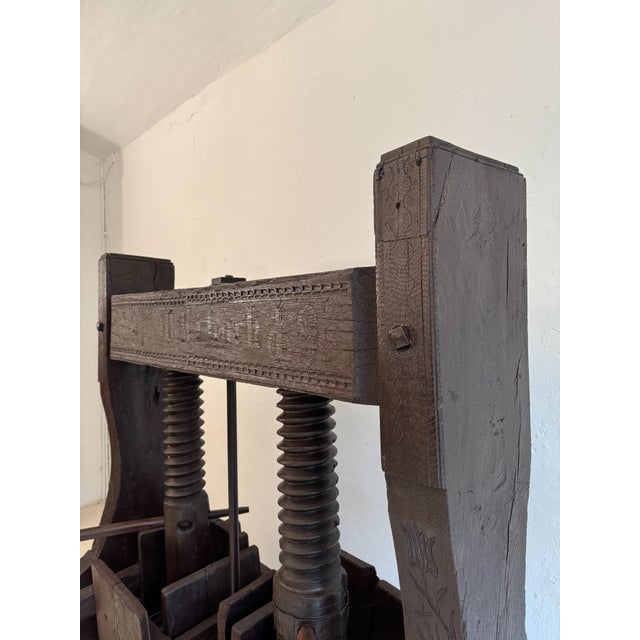 Large Antique Rustic Wine Press For Sale - Image 13 of 18