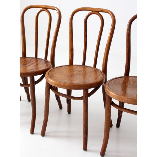 French Country Set of Four Antique Great Northern Bentwood Dining Chairs For Sale - Image 3 of 15