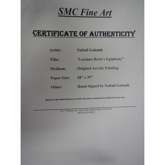 White Naftali Golomb, Luciano Berio's Epiphany Large Abstract Collage Israeli Painting, 1986 For Sale - Image 8 of 8