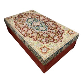 Coffee Table with Tapestry Top For Sale