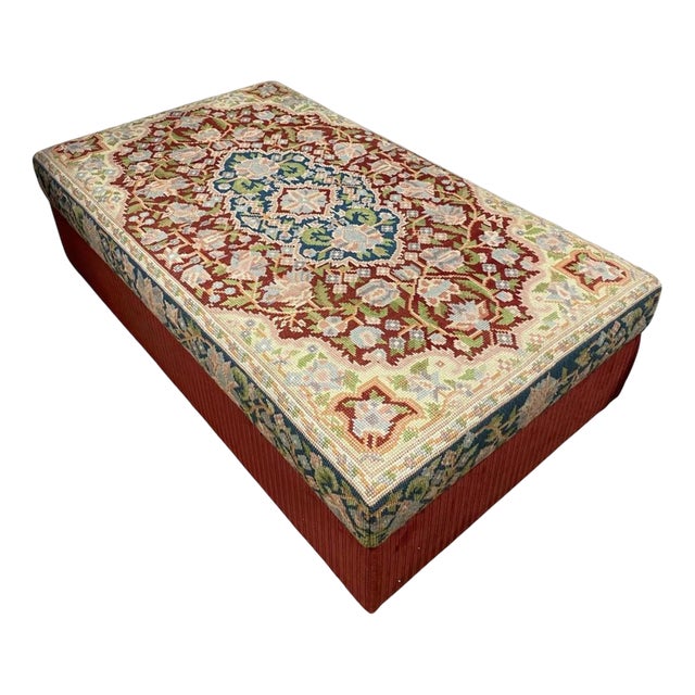 Coffee Table with Tapestry Top For Sale