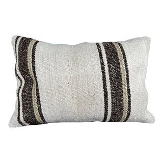 Turkish Hemp Pillow Cushion Natural Beige Brown Pillow Cushion Cover 16" x 24" For Sale