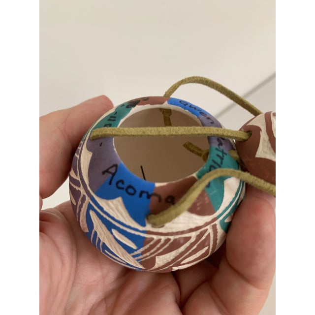 Ceramic Contemporary Native American Acoma Pottery Hot Air Balloon Ornament by Gwen Patricio For Sale - Image 7 of 8