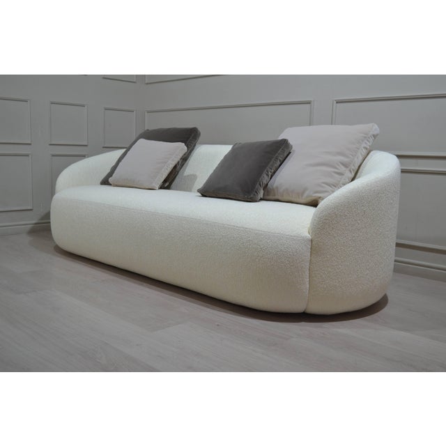 Not Yet Made - Made To Order Cottonflower 240 Cloud Curved Sofa in White Boucle by Danu Chirinciuc for Kabinet For Sale - Image 5 of 6