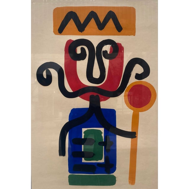 Albert Chubac, The Moustachioed King, 1950s, Gouache on Paper For Sale - Image 5 of 5