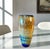 Contemporary Abstract Textural Art Glass Amber Blue Ovoid Vase For Sale - Image 3 of 17