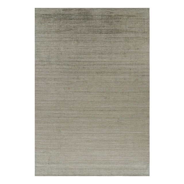 Rug & Kilim’s Textural Oversized Rug With Sage Green Tones and Striae For Sale In New York - Image 6 of 8