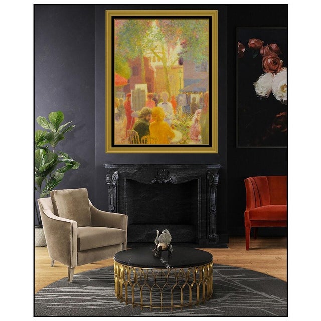 Message us to inquire about custom framing options! (Included for free with every purchase) The artwork here, "En Terrasse...