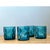 Teal Vintage Blue Embossed Glass Shot Glasses - Set of 4 For Sale - Image 8 of 12