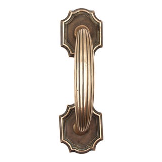 Vintage 8.25 In. Art Deco Cast Brass Door Pull Handle For Sale