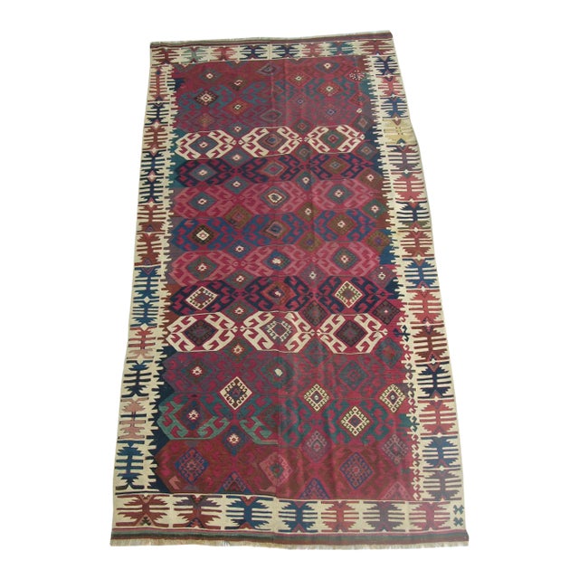 Antique Kilim Runner 10'7'' X 5'7'' For Sale