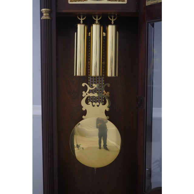 1990s Howard Miller Mahogany Grandfather Clock For Sale - Image 5 of 18