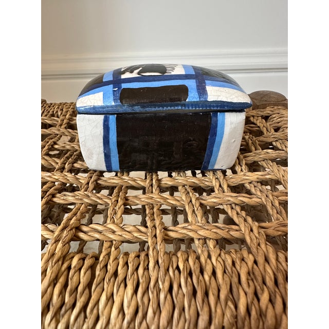 Ceramic Vintage Aldo Londi Bitossi Italian Mondrian Ceramic Box Featuring Stylized Horse Head For Sale - Image 7 of 18