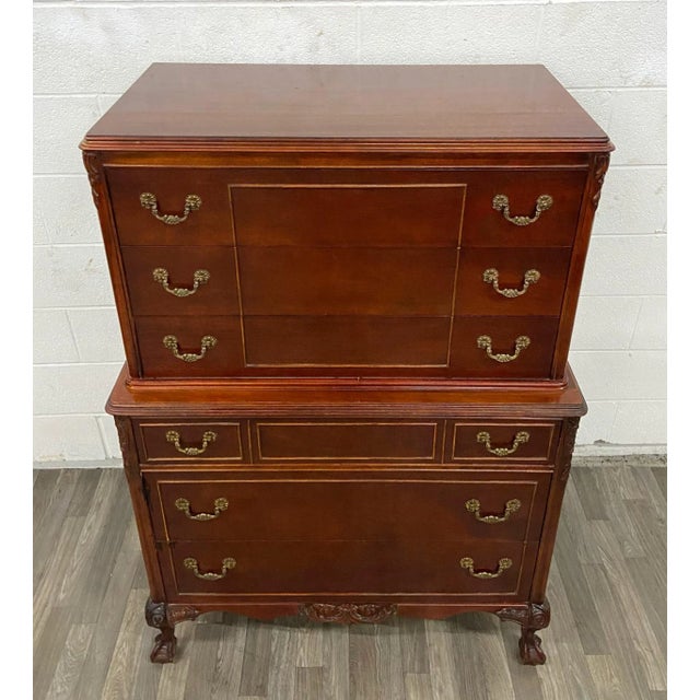 Brown Vintage Chippendale Style Chest in Chest For Sale - Image 8 of 13