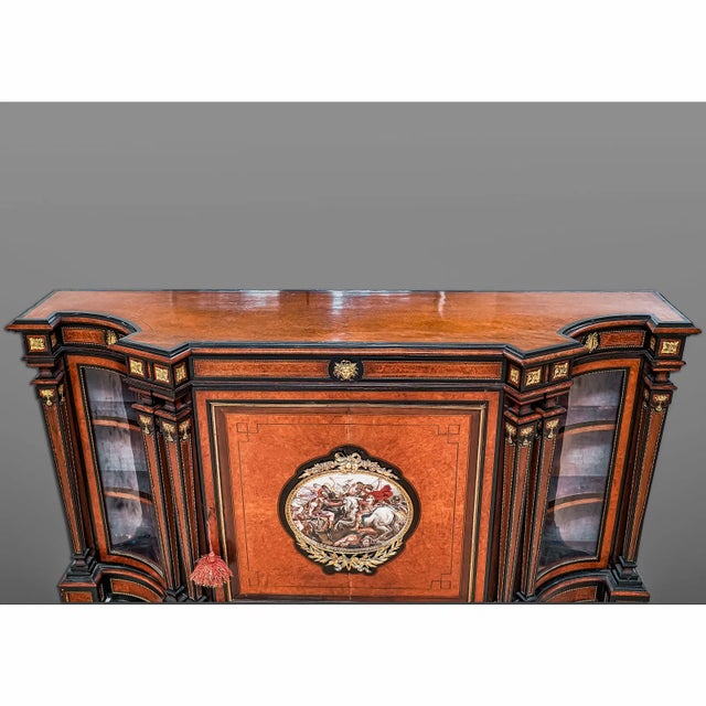 French Superb Quality Antique French Walnut and Ebony Credenza, Server For Sale - Image 3 of 7