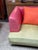 Animal Skin Celery Micro-Suede + Rose Pink Leather Chair + Ottoman For Sale - Image 7 of 12