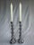 Mid 20th Century Vintage English Traditional Barley Twist Silver Tone Candlesticks, a Pair For Sale - Image 5 of 8