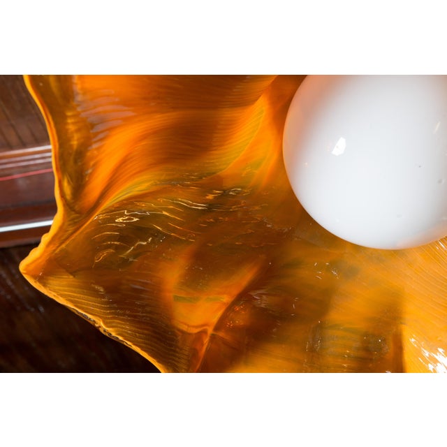 1960s Orange Venini MUrano "Hat" Style Chandelier by Toni Zuccheri For Sale - Image 12 of 13