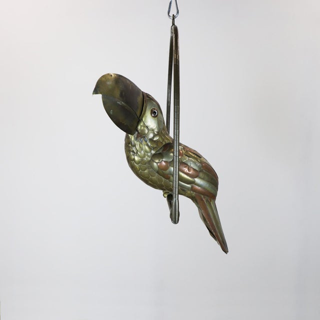 1960s Big Size Sergio Bustamante Sculpture of Toucan on Hanging Perch For Sale - Image 16 of 17