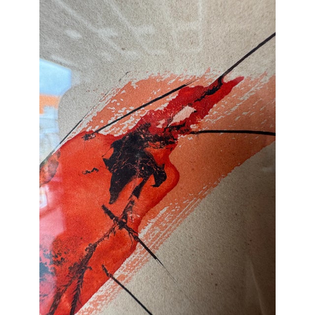 1970s Vintage Expressionist-Style Abstract Gouache - Watercolor Painting, Framed For Sale - Image 11 of 12