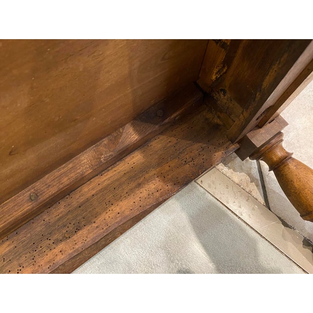Oak Desk with Drawer and Turned and Carved Legs, 1890s For Sale - Image 15 of 18