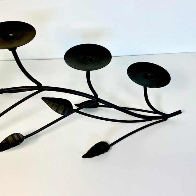 1980s Vintage Italian Brutalist Giacometti Style Tabletop Candelabra - 5 Taper Cups. For Sale - Image 6 of 12