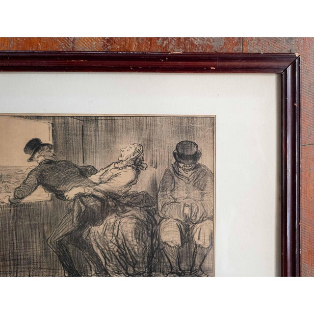 19th Century French Lithograph Print "En Chemin De Fer" by Honore Daumier For Sale - Image 4 of 15