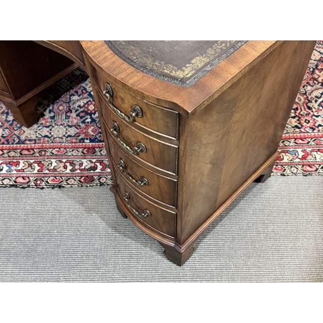 English Desk in Mahogany with a Leather Top, 1950s For Sale - Image 12 of 16