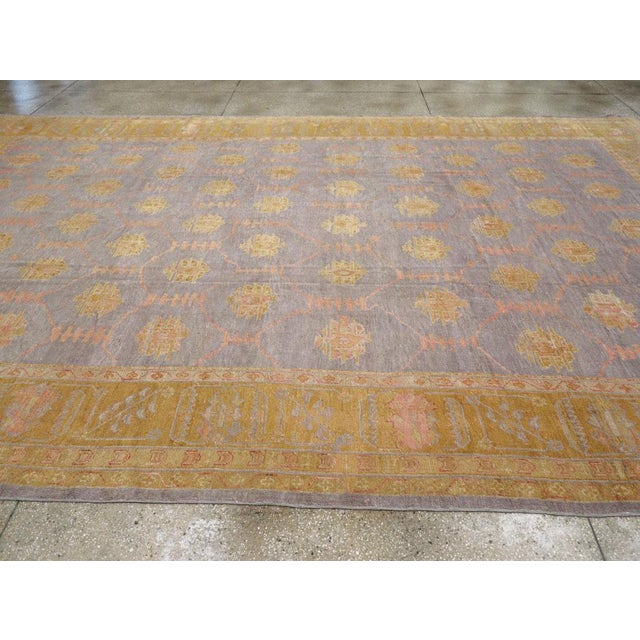 Galerie Shabab Collection Early 20th Century Turkish Oushak Large Carpet For Sale - Image 4 of 8