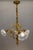 French Art Nouveau Opalescent Glass & Bronze Floral Chandelier, 1920 For Sale - Image 9 of 18