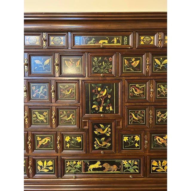 Wood Late 20th Century Maitland-Smith Hand-Painted Chinoiserie Apothecary Cabinet on Queen Ann Style Stand For Sale - Image 7 of 10