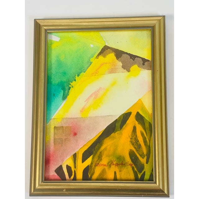 1970s 1970s Triptych of Abstract Watercolors Dvora Margules Sapir For Sale - Image 5 of 8