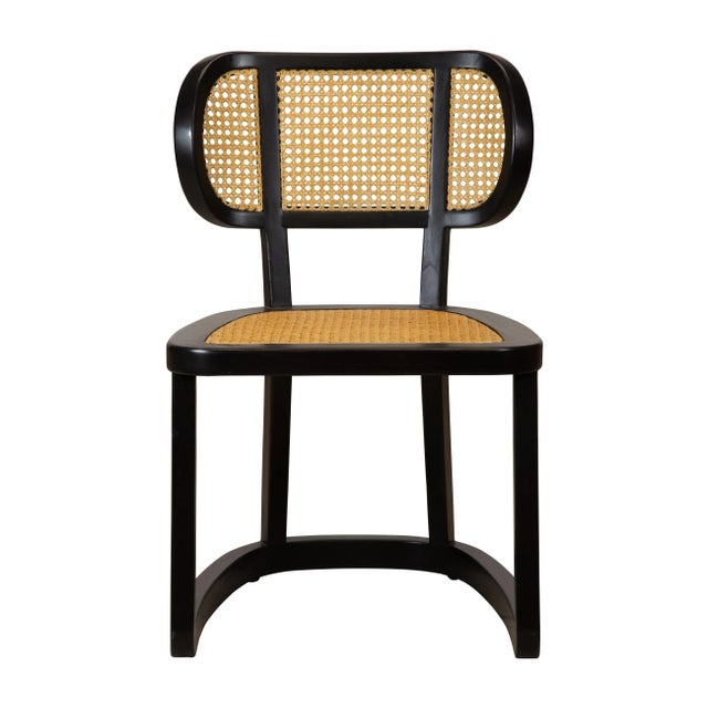 Stockholm Wood & Cane Side Chair in Black For Sale - Image 4 of 7