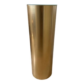 Vintage 1980s Postmodern Gold Light Up Pedestal For Sale