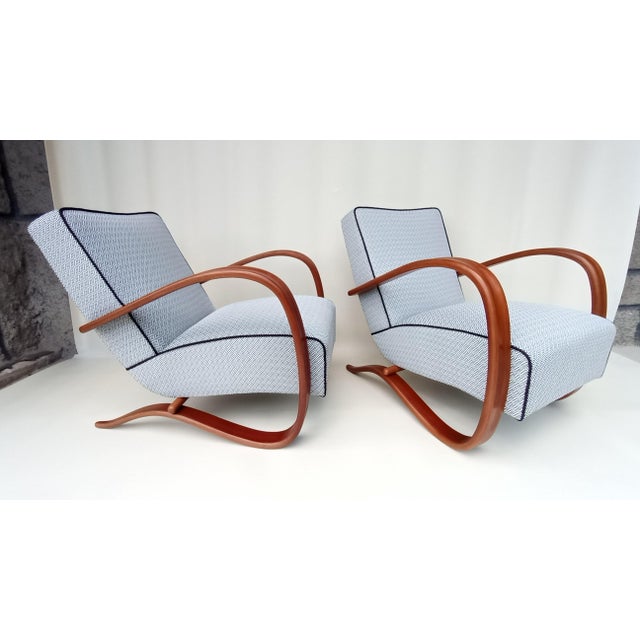 H-269 Lounge Chairs by Jindrich Halabala for Up Zavody, 1930s, Set of 2 For Sale - Image 4 of 14