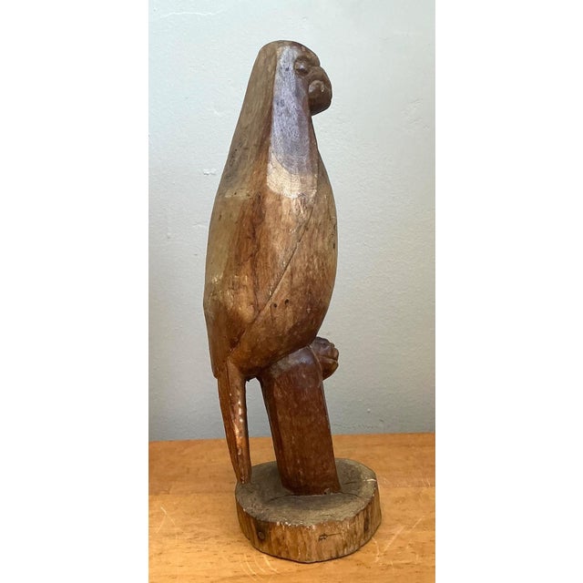 Vintage Carved Wood Bird Sculptures - A Pair For Sale - Image 9 of 13