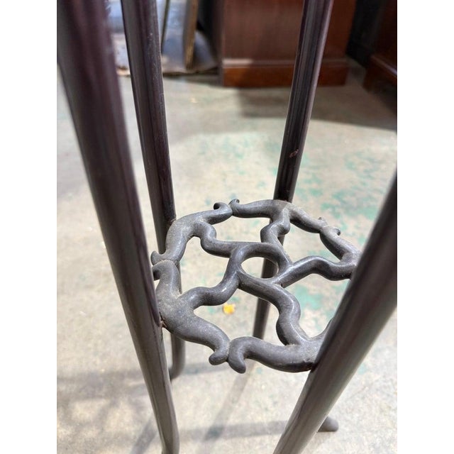 Black Art Nouveau Carved Wooden Plant Stand For Sale - Image 8 of 9