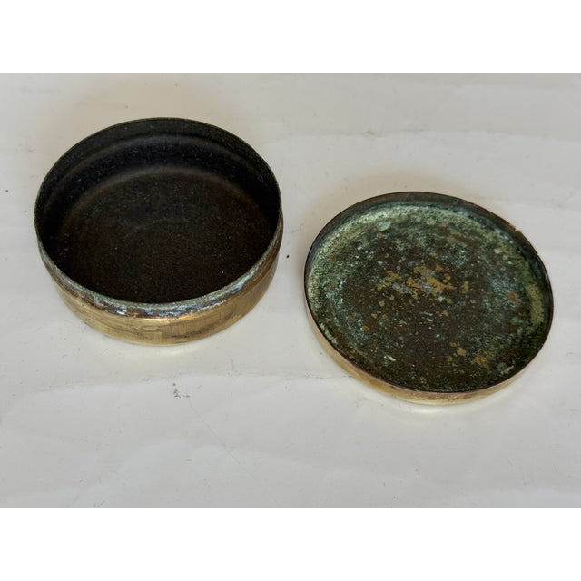 Mid 20th Century Maxim's Paris Restaurant Brass Round Lidded Box For Sale - Image 5 of 8