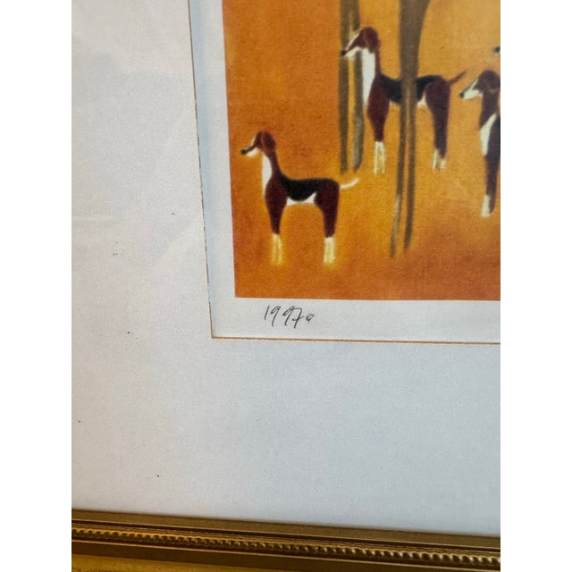Vintage Signed Jonathan Hallgrey Limited-Edition Equestrian Print, the Seven Hunters, 1997 For Sale In Chicago - Image 6 of 9